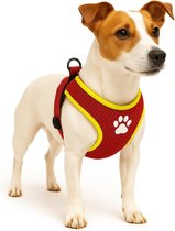Harnas hond – honden tuigje – harnas hond anti trek – hondentuigjes – hondentuig anti trek – Flamingo Step&Go Tasha – rood – maat S – A:46cm B:55-65cm x 12mm x 5mm
