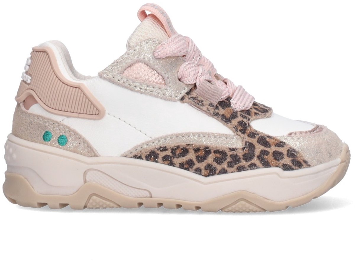 BunniesJR 226220-994 Meisjes Lage Sneakers - Beige - Leer - Veters