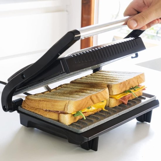 SNJY® Grill Apparaat - Bakplaat Electrisch - Tafelgrill - 700 W - Staal/Zwart — afbeelding 5