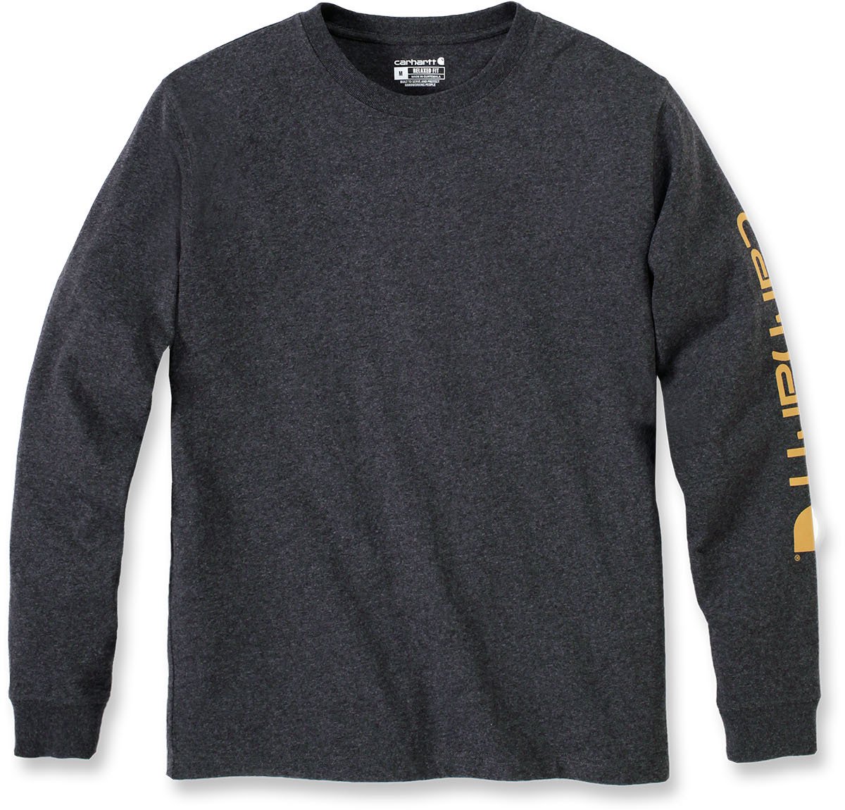 Carhartt Sleeve Logo T-Shirt L/S Carbon Heather-2XL Grijs