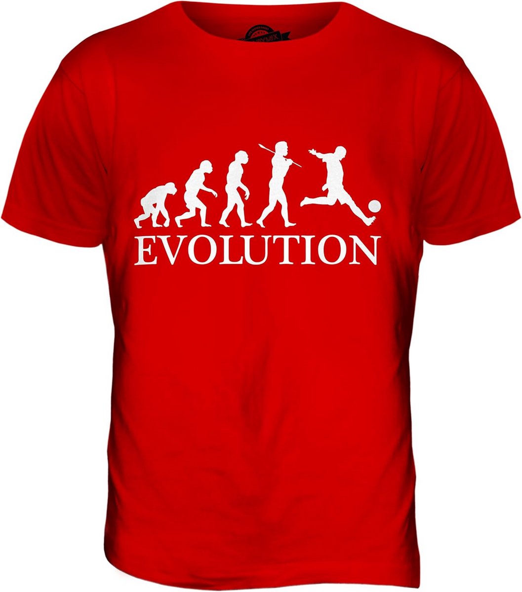 Herens T-Shirt Voetbal Evolutie Man - Cadeau voor Voetbalfans