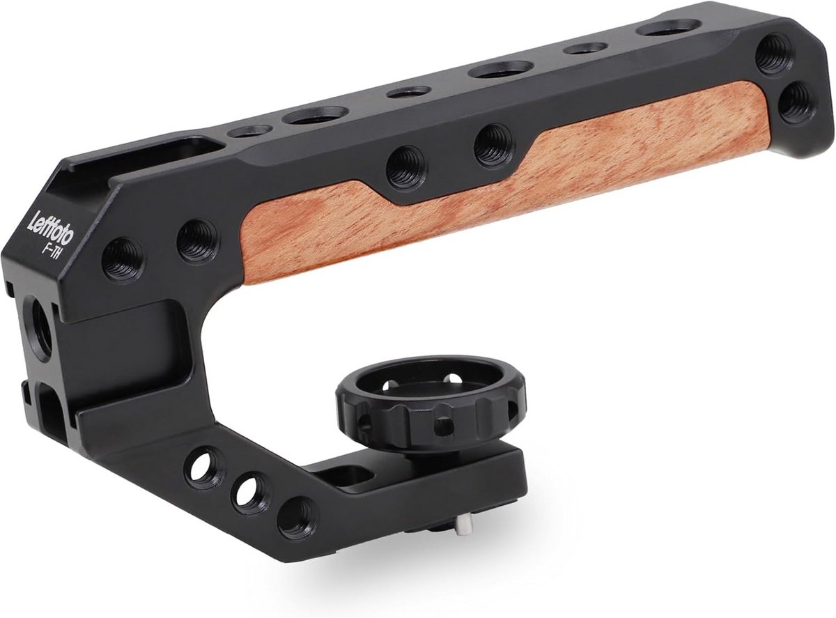 Universele Top Handle voor Camera Cage met ARRI Locating Pinnen - Hout en Metaal