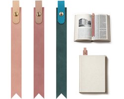 PU-bladwijzers - 3 stuks - 19*2 cm - Leesmap - Paginaclip - Leeslabel - Paginanummermarker - Boekclip - Boeklabel - Markeertape - Boeketiket - Leespositioneringskaart - Insteekbladwijzer - Een cadeau voor boekenliefhebbers