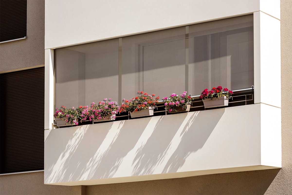 Coloray Buitenrolgordijn - Lichtbeige Zonwerend Gordijn - 100x180 cm - Windscherm Balkon -