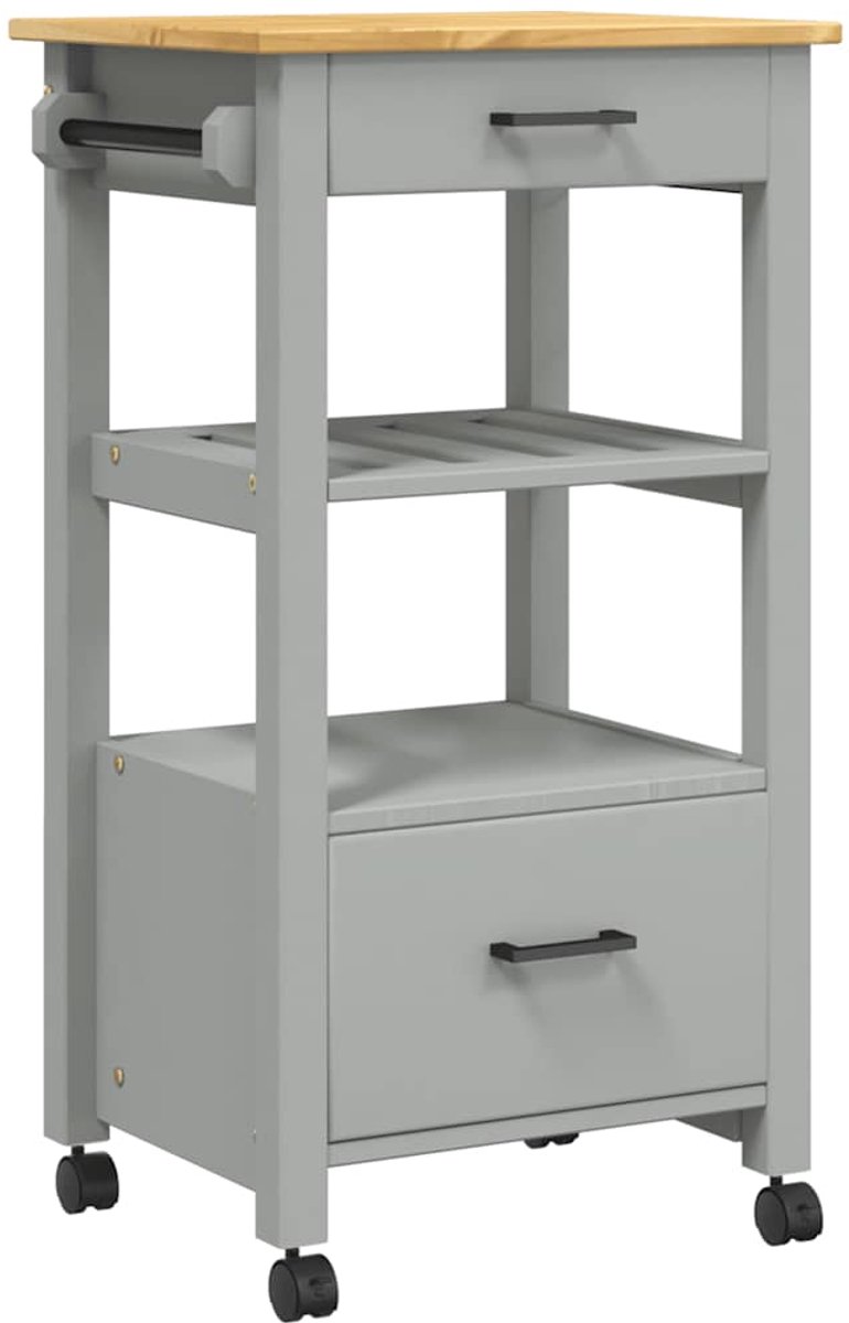 vidaXL - Keukentrolley - MONZA - 48x40x88,5 - cm - massief - grenenhout