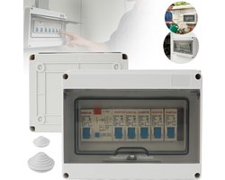 Verdeelkast - Stroomverdeelkast - Groepenkasten - Elektriciteitskast 5 Groepen - Wit IP65 Waterdicht ABS met Transparant Deksel - Voor Garage, Camper en Werkplaats