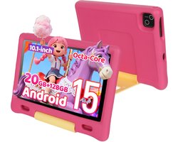 kotsren KT1026 - Android 15 kindertablet - 10.1 inch - 20(3+17)GB RAM/128GB ROM– 5000mAh - Roze