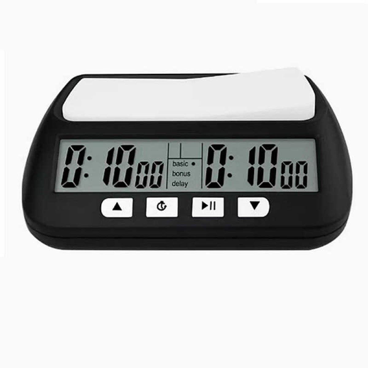 Schaaktimer, multifunctionele schaaktimer, geschikt voor schaken, Go en backgammon, zwart.