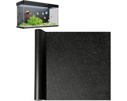Aquarium Achterwandfolie - Aquariumstickers Achtergrond - Decoratie Aquarium - 3D Effect Realistisch - 40 x 200 cm - Zwart