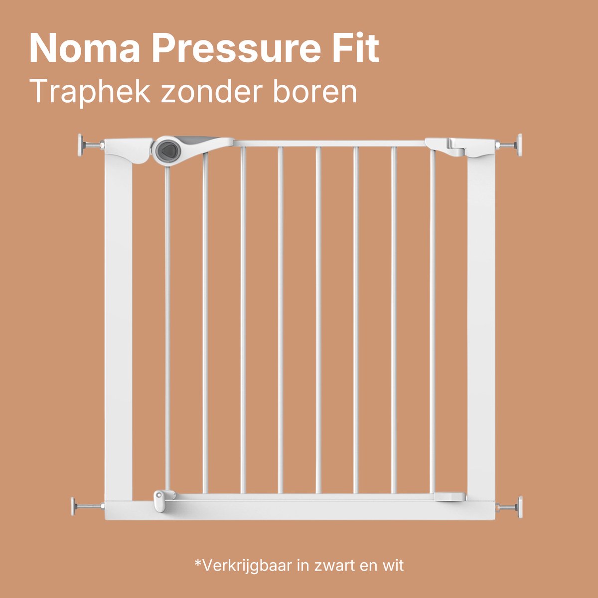 Noma Traphekje zonder Boren - Traphekje met Klembevestiging - 75 t/m 82 cm - Pressure Fit - Wit – foto 5
