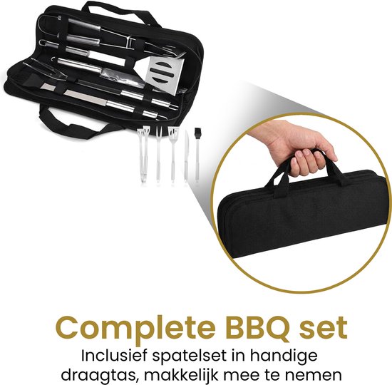 Alora Houtskool Barbecue - Inclusief Spatelset - Geïntegreerde Thermometer, Warmhoudrek, Asopvangbak & Zijtafel - BBQ op Wielen - met Deksel - Zwart van Merkloos — afbeelding 5