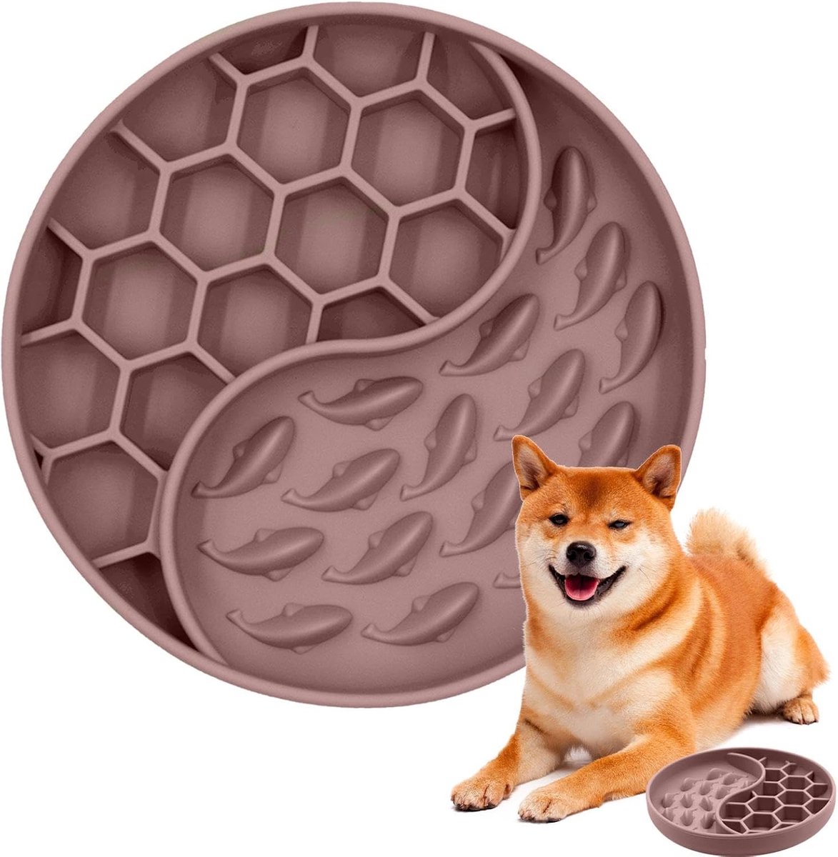 Honden Voer Puzzel - Interactieve Voerbak - Langzaam Voeden - Antislip Bodem - 20x20x5 cm - Grijs