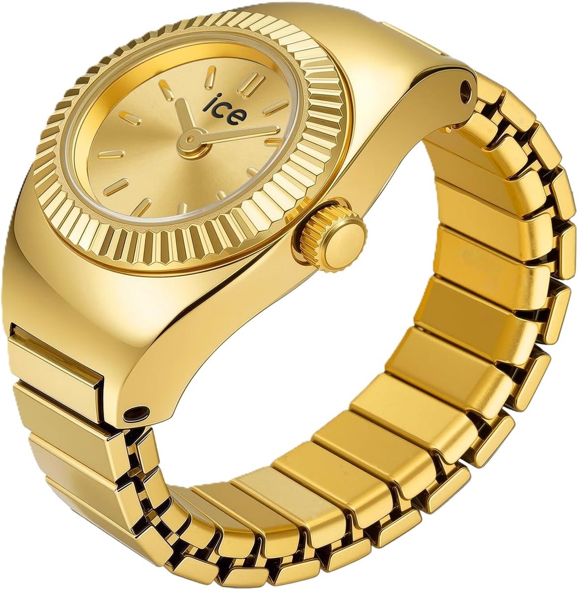 Gouden Ringhorloge - Chique Sieraad - Dagelijkse Mode - Verstelbare Band - 15 mm - Goud