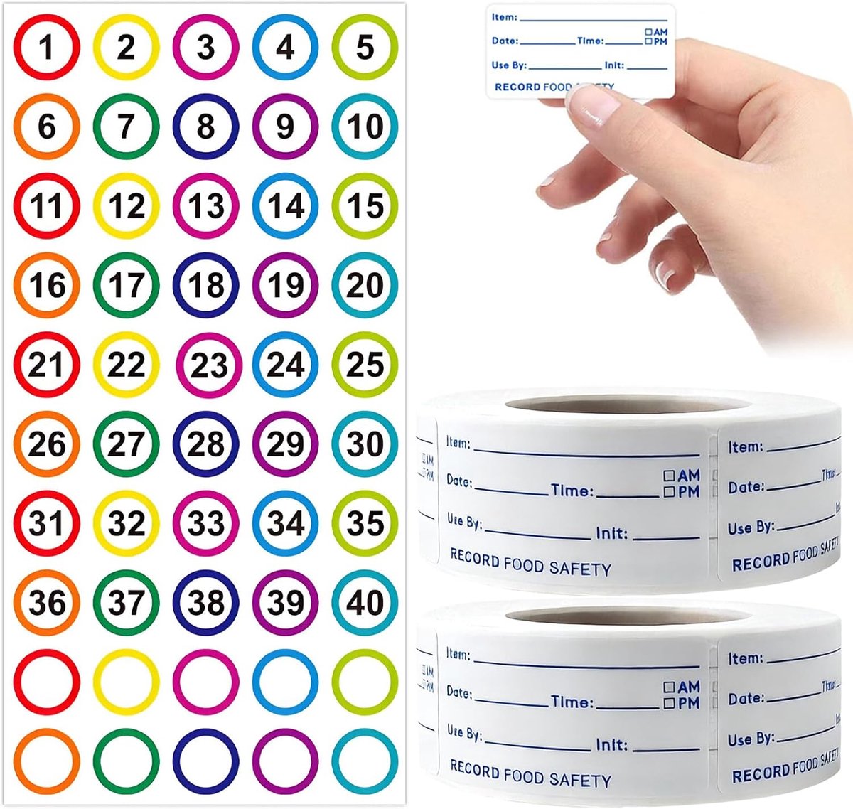 Vriesetiketten Afneembaar - Koelkast Labels - Voedsel Organiseren - Hittebestendige Lijm - 2.5x5 cm - Blauw