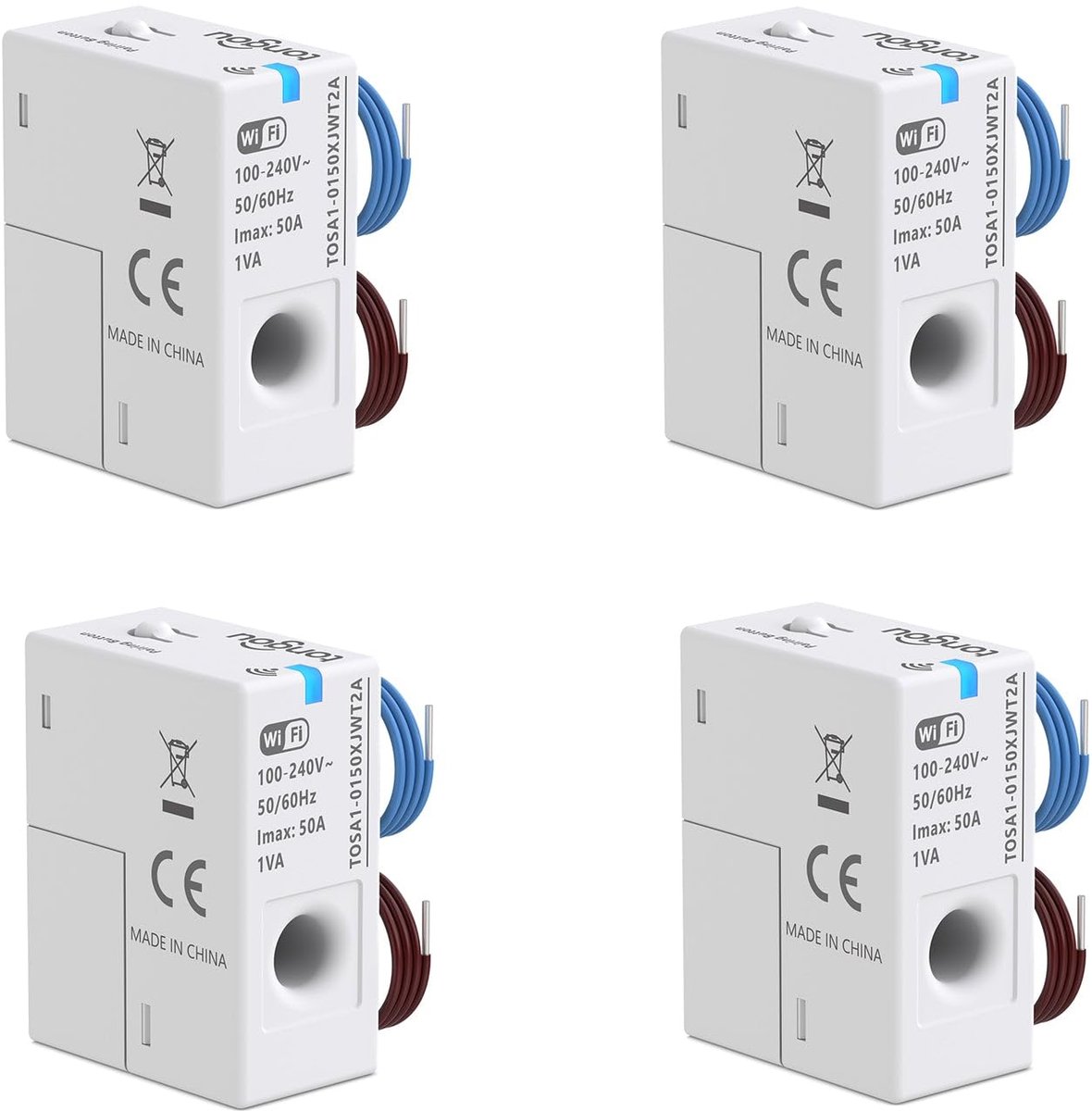 Stroomomvormer Monitor - Slimme Energiemeter - Verbruik Bewaken - App Bediening Reset - Compact Formaat