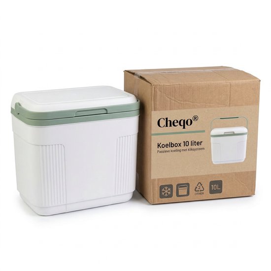 Cheqo® Koelbox - Koelbox 10l - Kleine Koelbox - Mini Koelbox - Koelbox Wit - Koelbox Groen - Draagbare Koelbox - Koelbox voor Picknick - Koelbox voor Camping - Koelbox voor Kamperen - Koelbox voor Strand van Merkloos — afbeelding 3