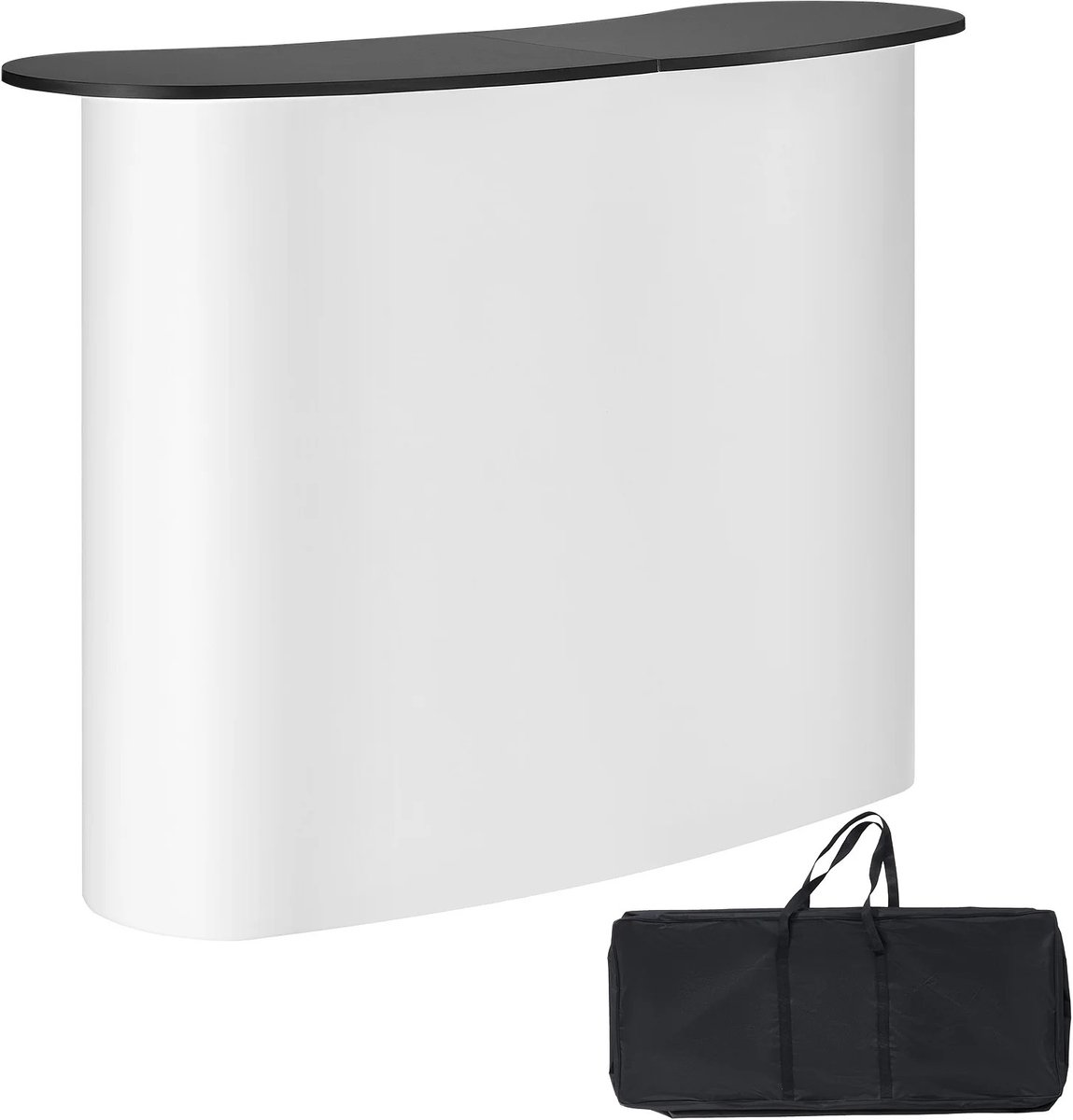 NordHaus Beursbalie Inklapbaar - Promotiebalie Aluminium Frame - Zwart Houten Blad - Lichtgewicht met Draagtas