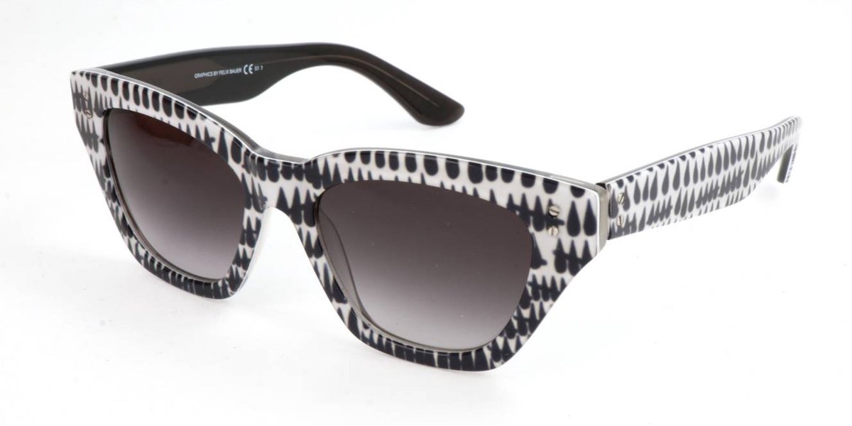 Oxydo OX 1085/FB/S/LE Black white drops 51/18/145 WOMAN Zonnebrillen