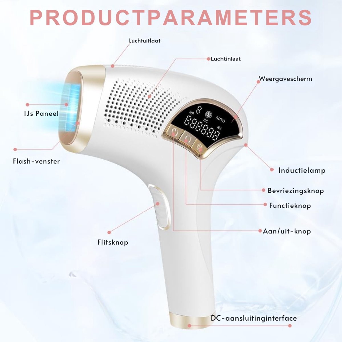 SVN® Laser Ontharingsapparaat – Haarverwijderaar IPL Technologie – Ontharingsapparaat Met 9 Energieniveaus - Wit- 24cmx 20cm x 6cm; 725 g thumbnail 7