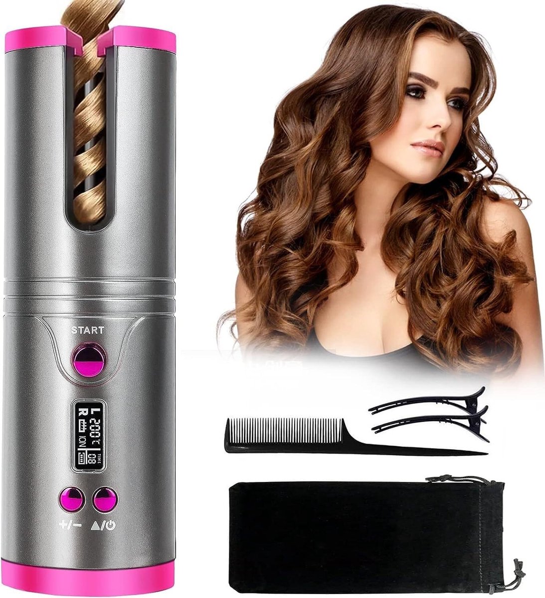 Draadloze Krultang - Automatische Styler - Haar Styling - Verstelbare Temperatuur - 500 Gram