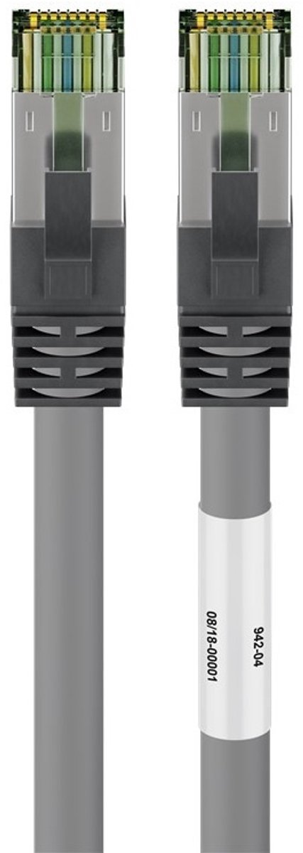 Premium S/FTP CAT8.1 40 Gigabit netwerkkabel / grijs - LSZH - 0,50 meter