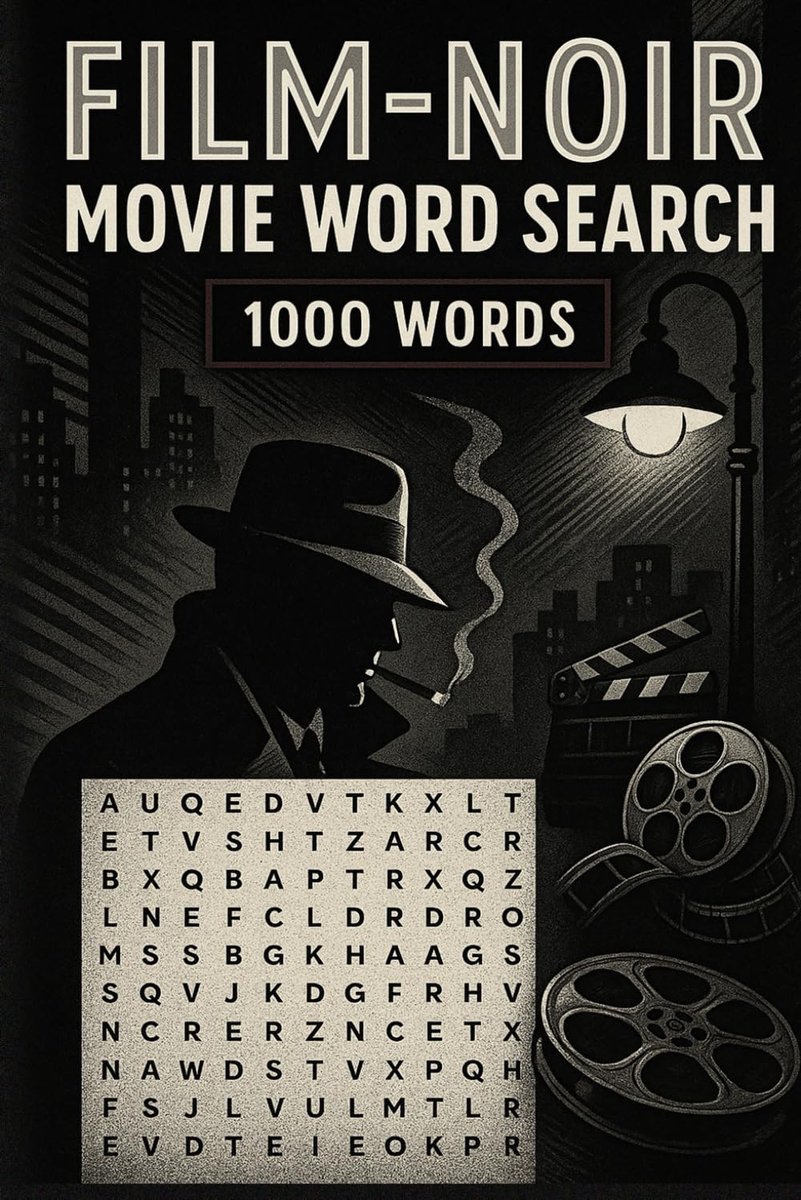 Film Noir Woordzoeker - Puzzelboek Detectives - Hersentraining Ontspanning - 50 Thema Puzzels - 15x23 cm