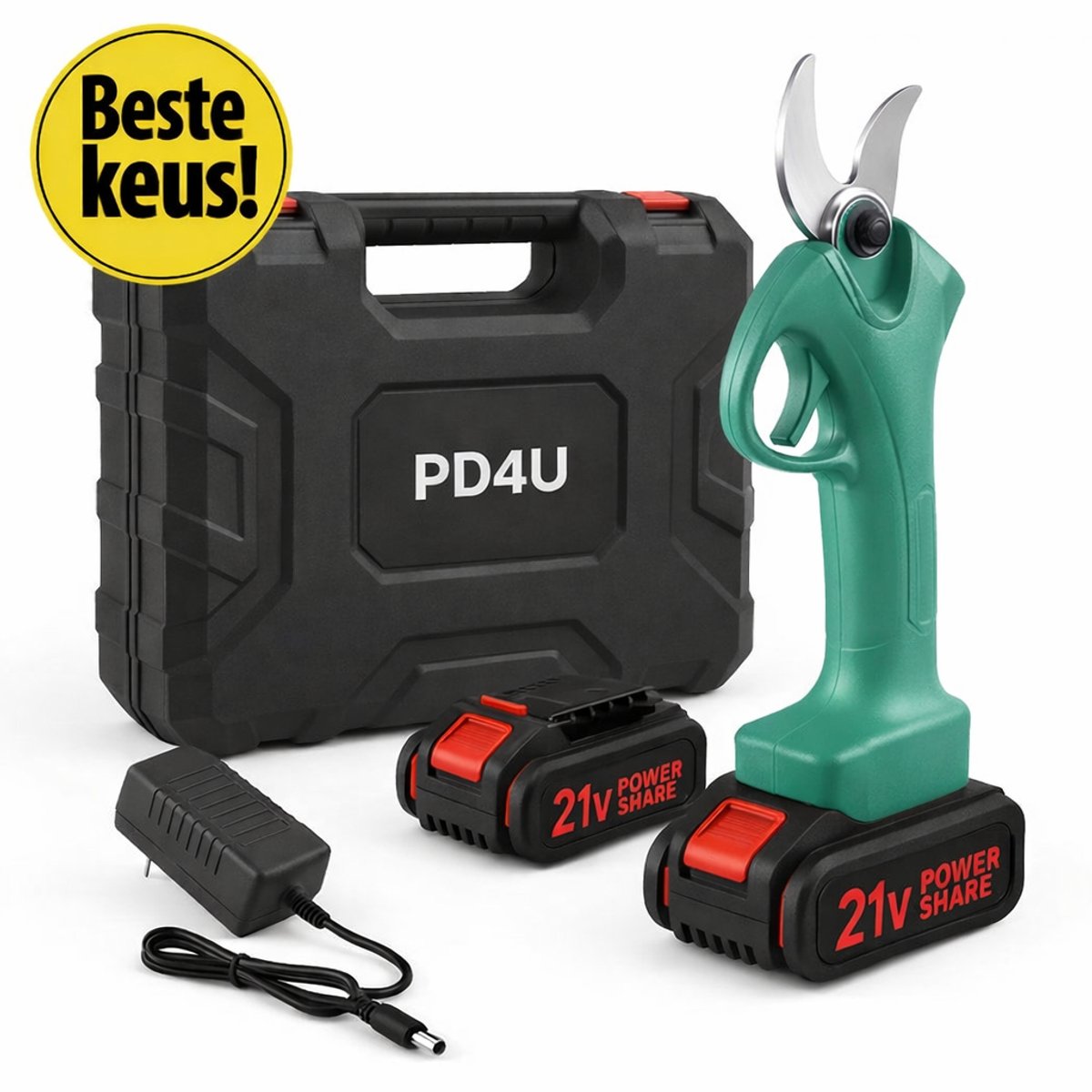 Elektrische Snoeischaar - Professioneel - Accu Snoeischaar - 2 Accu's - Tuinieren - Tuinschaar - 30mm
