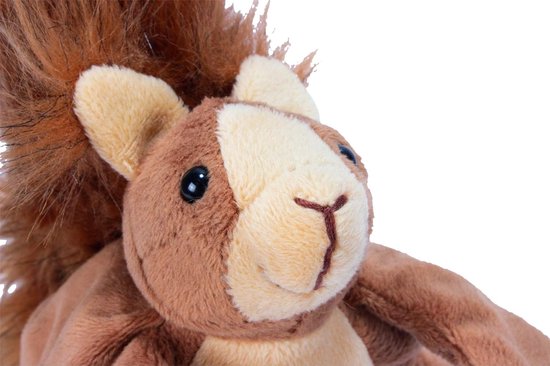 Handpop Eekhoorn - Knuffelpop Dier - Rollenspel Educatie - Zacht Katoen Materiaal - 13 x 20.5 x 22.5 cm — afbeelding 4