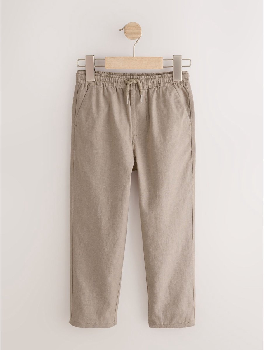 Next - Jongens - Linnen blend pull-on broeken - Bruin