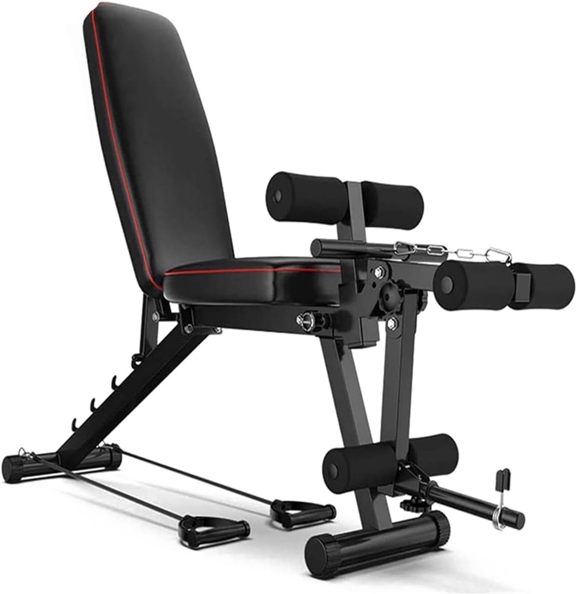 Fitnessbank Verstelbaar - Krachtbank Training - Thuis Sporten - Vijf Hoekstanden - 162x111x48cm - Zwart