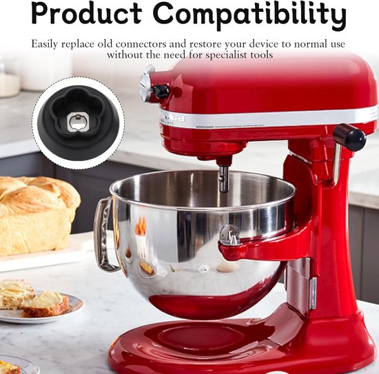 Mixer Koppelingsgeleiding - Transmissie Onderdeel - Keukenrobot Reparatie - Roestvrij Staal en Kunststof - 5.1 x 5.1 x 3.5 cm — afbeelding 5