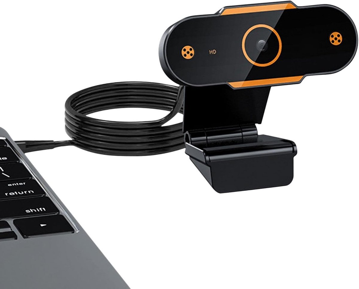 HD Webcam - USB Camera - Videogesprekken - Automatische focus - 10.9 x 8.6 cm - Zwart