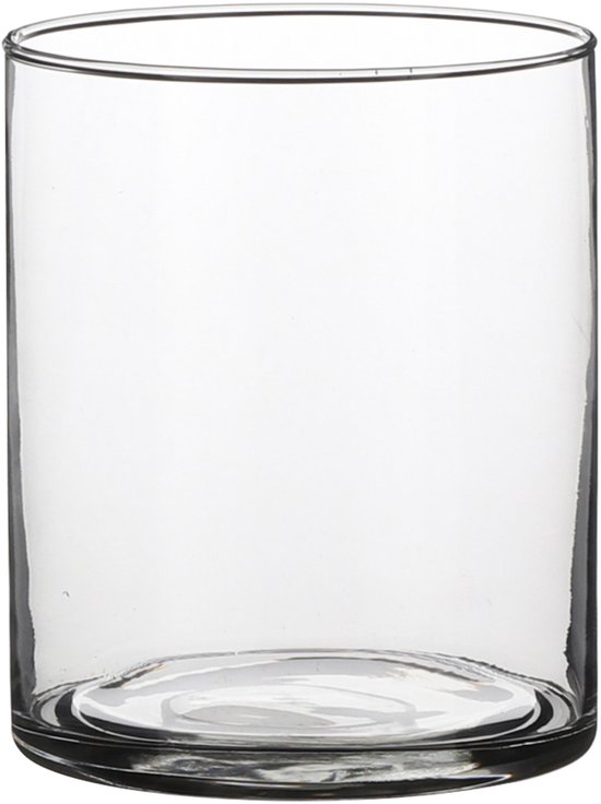 Mica Decorations Vaas - cilinder - helder glas - D12 x H15 cm - Bloemenvaas