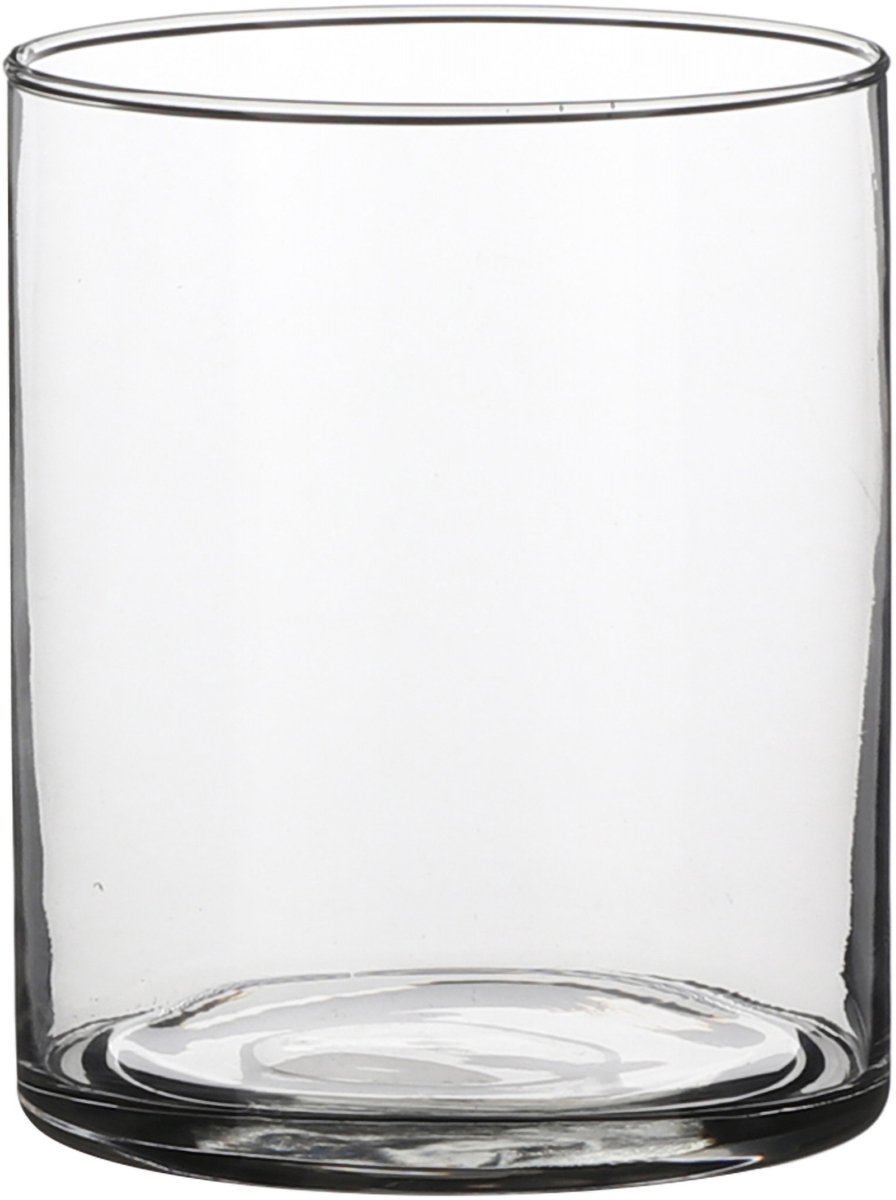 Mica Decorations Vaas - cilinder - helder glas - D12 x H15 cm - Bloemenvaas Transparant