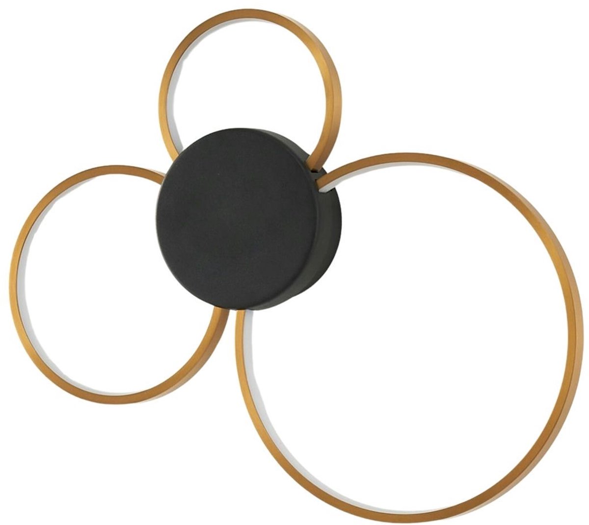 Kosilum - Alisa - Plafondlamp - Zwart en goud - Staal, aluminium en silicium