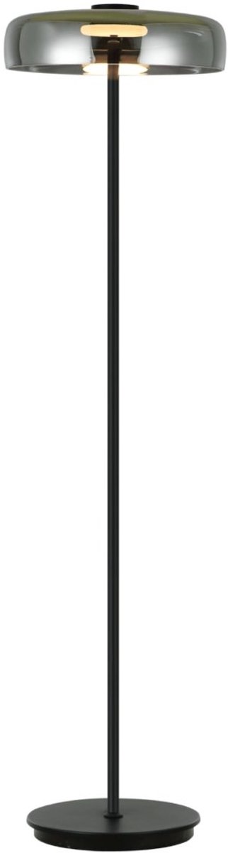 Kosilum - Riccardo - Vloerlamp - Zwart en rookgrijs - Metaal en glas