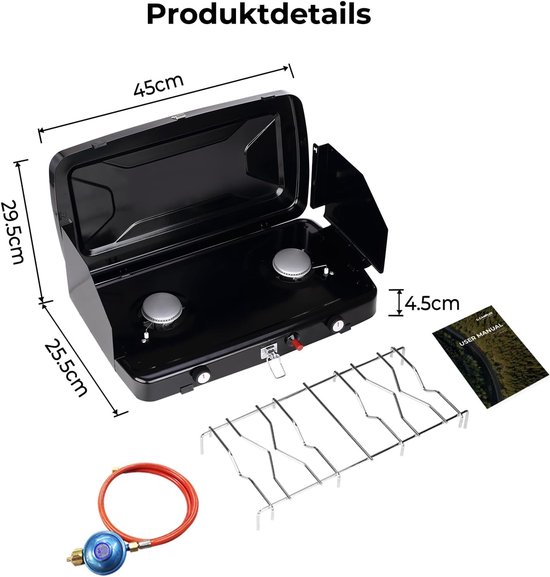 tent kachel / Draagbare Lichtgewicht - camping gas stove Portable collapsible, 25.5 x 25.5 x 4.5 cm — afbeelding 5