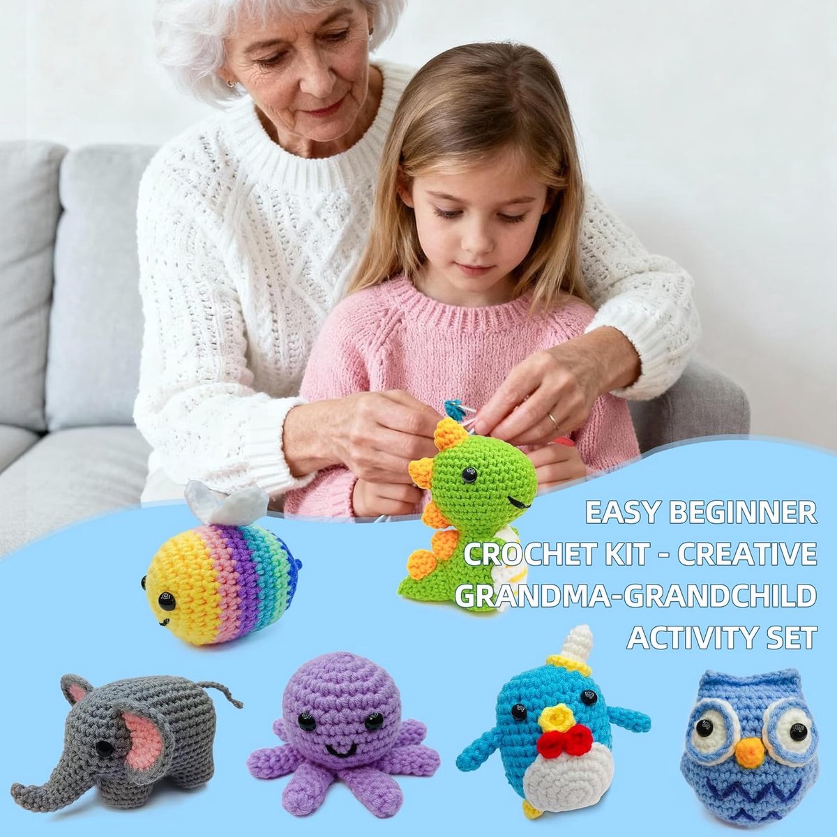 BOTC Haakpakket voor beginners -Beginners haakset - Amigurumi haakpakketten - 6 stuks — afbeelding 5