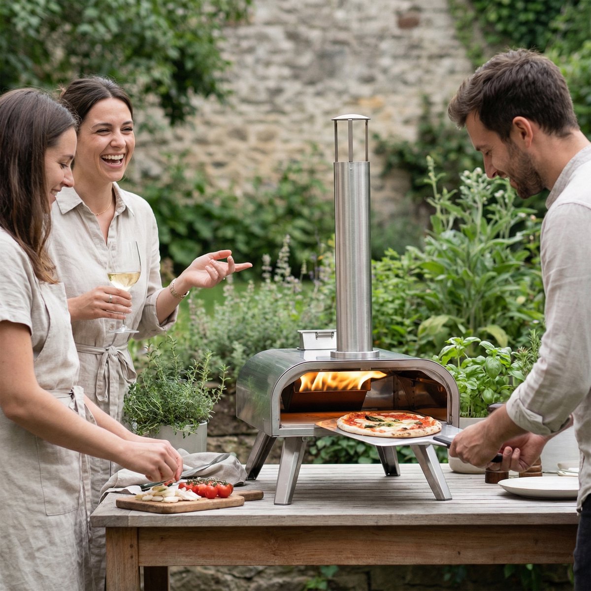 BIGHORN Pizza Pellet Oven - 16inch - Pizzaoven voor Buiten - Draagbaar - Opvouwbaar - Ingebouwde Thermometer - Glazen Deur - RVS Pizza oven - W36xL70xH72cm – foto 8