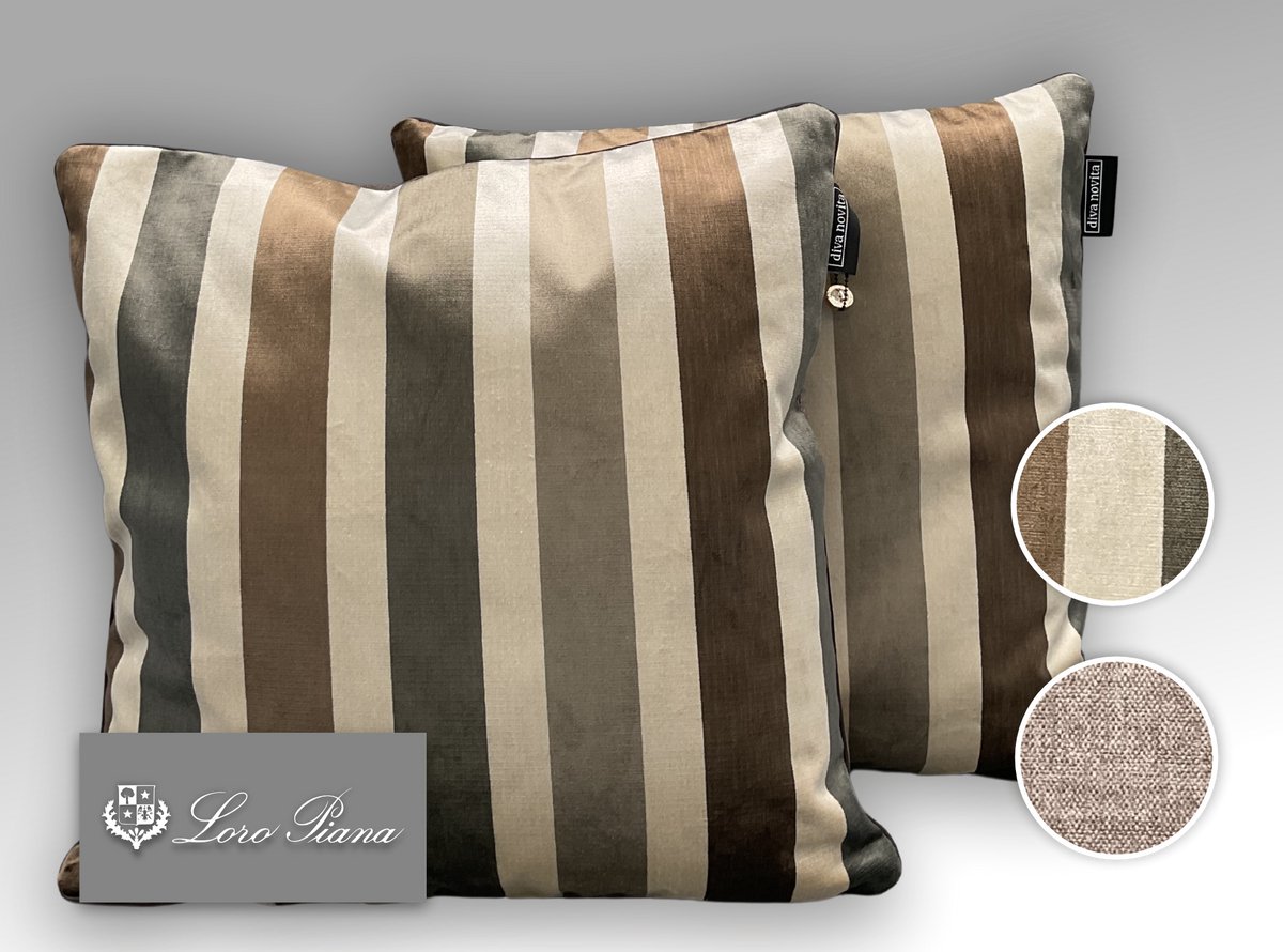 Loro Piana - Set van 2 - Kwaliteits sierkussens gemaakt van originele Loro Piana stof - viscose