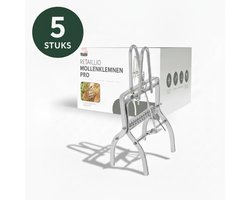 Retailio® Mollenklem Set (5 Stuks) – Snel & Effectief Mollen Bestrijden in je Tuin – Sterke Verzinkte Val – Tegen Mollen & Woelratten – Herbruikbaar & Eenvoudig te Plaatsen