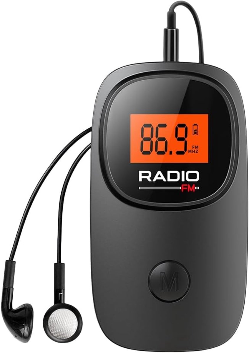 Draagbare FM Radio - Digitale Pocket Radio - Muziek Luisteren - Batterij Aangedreven - Compact Formaat - Zwart