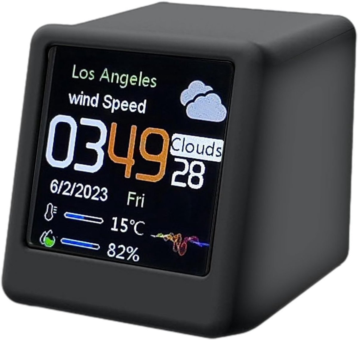 Digitale Klok - Elektronisch Bureau - Tijd & Info - Vochtigheid Temperatuur - Compact Formaat