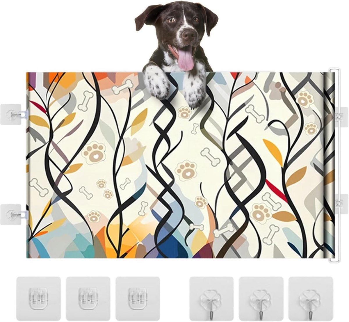 Veiligheidshek Huisdieren - Puppyhek Kinderhek - Huis en Gang - Montage Zonder Boren - 78x130cm - Zwart