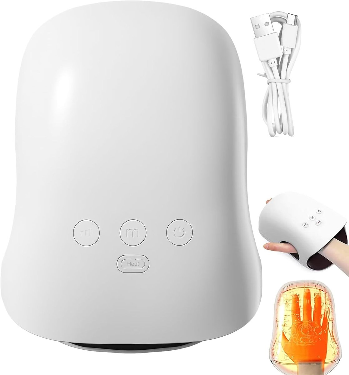 Handmassager - Vinger en palm - Ontspanning thuis - Met warmte functie - 22 cm rol