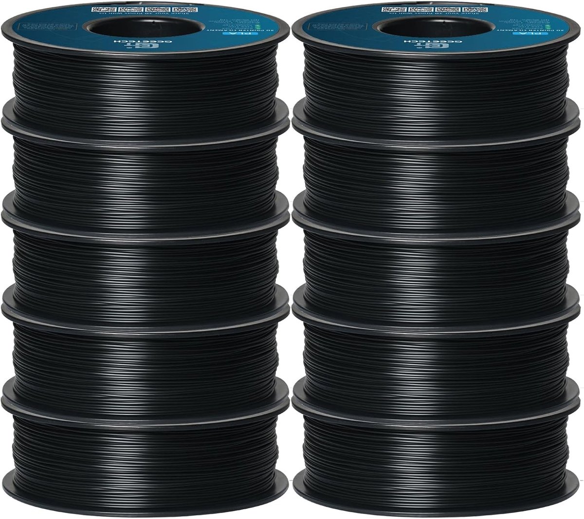 3D Printer Filament - PLA Spoelen - Modelbouw Printen - 10 Kilogram Verpakking - 1.75mm Diameter - Zwart