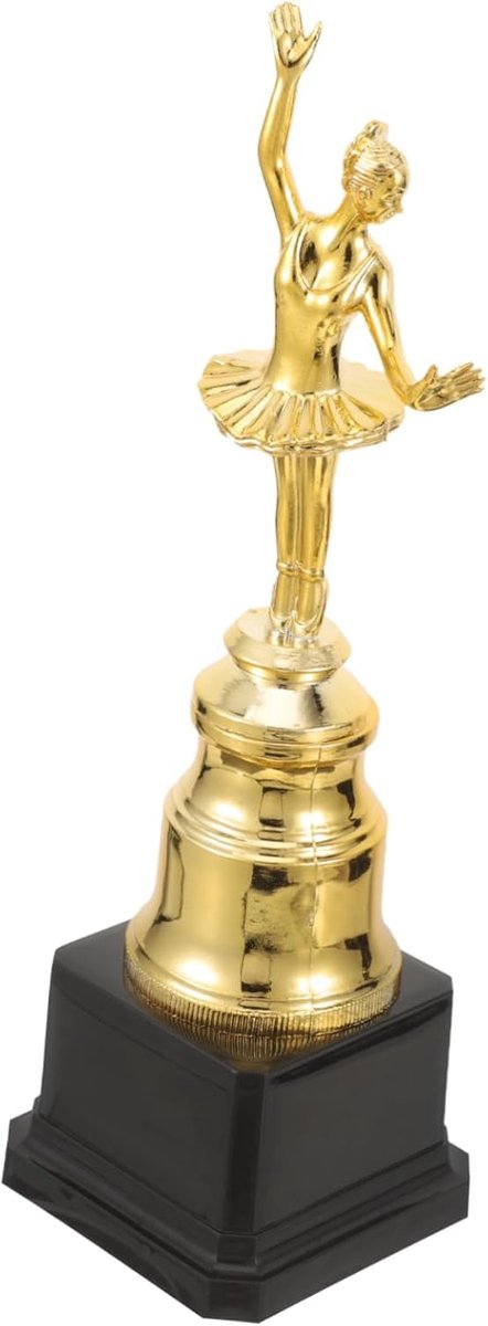 Dans Trofee - Ballet Bekers - Wedstrijd Prijzen - Dansend Meisje Design - 24.5 cm Hoog - Gouden Graduatie