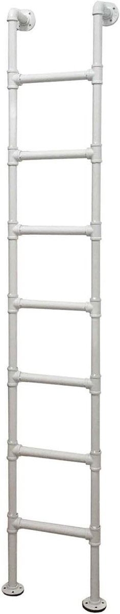 Stapelbedladder - Klimladder Bed - Veilig Omhoog - Eenvoudig Gemonteerd - 130 cm Hoog - Wit