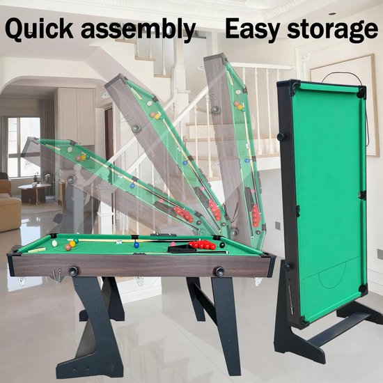 Biljarttafel - Snookertafel - Spel en recreatie - Inklapbaar en compleet - 6 voet - Groen — afbeelding 4