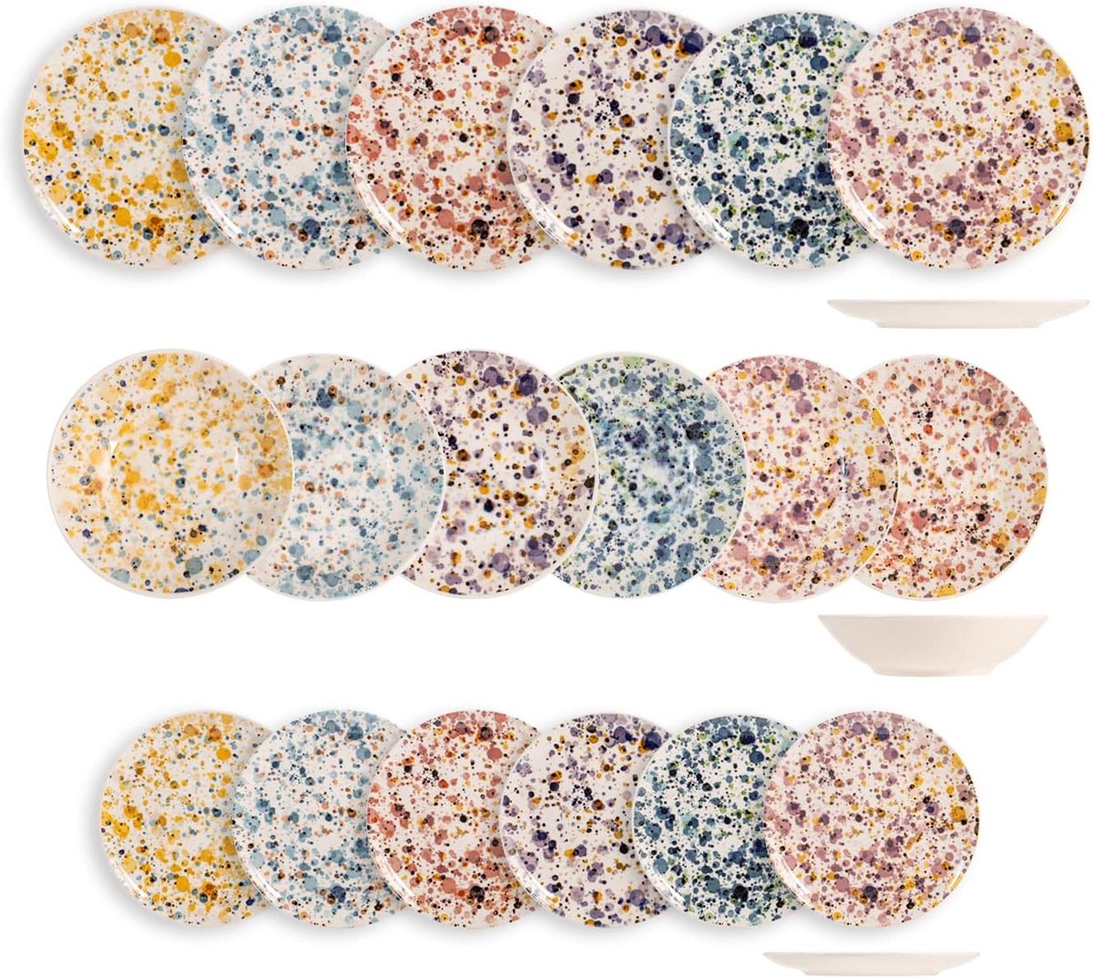 Servies Set - Diner Servies - Dagelijks Gebruik - Vaatwasserbestendig - 18 Delig - Multicolour